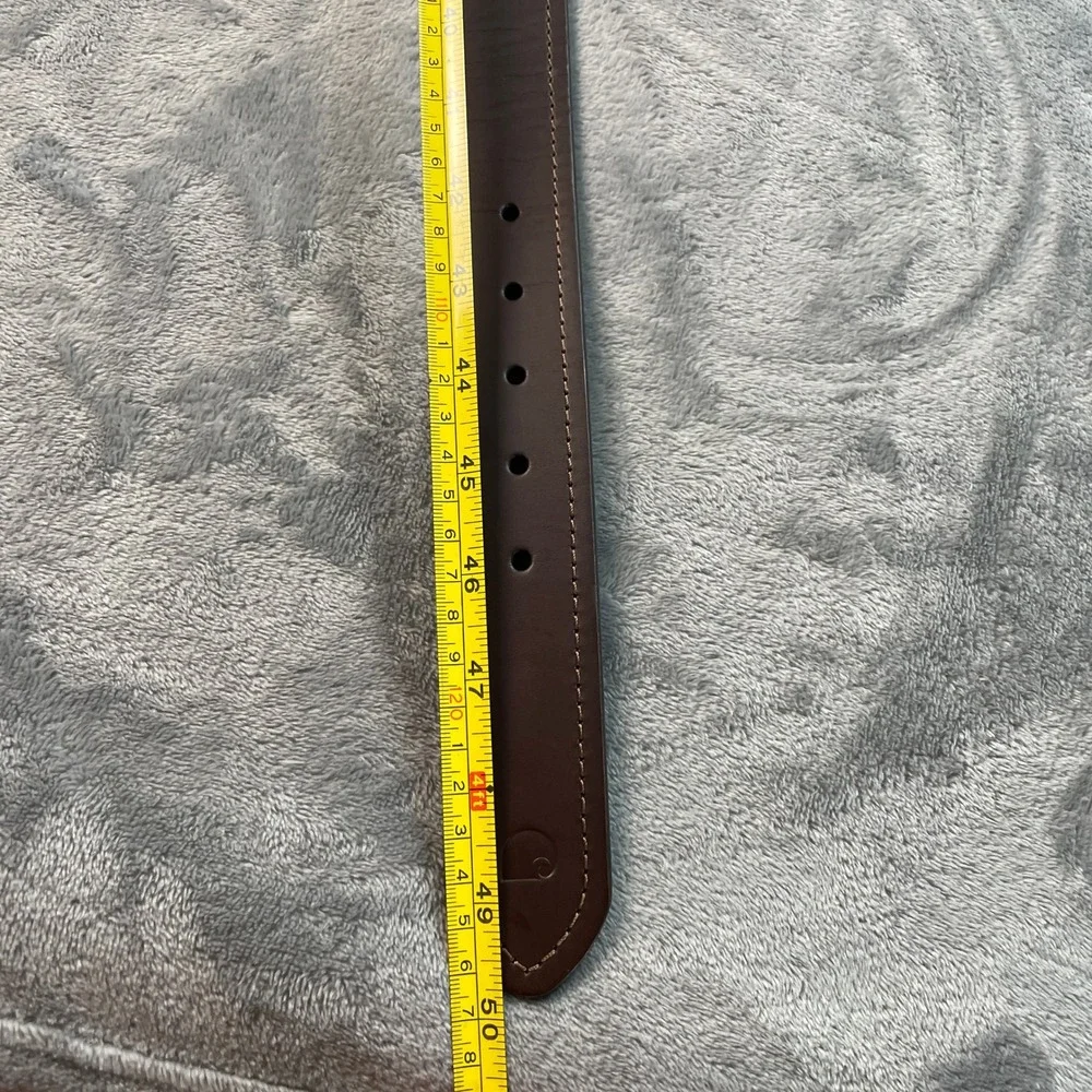 Carhartt Men's Brown Full Grain Leather Belt 44 WB5511-M Workwear Buckle
